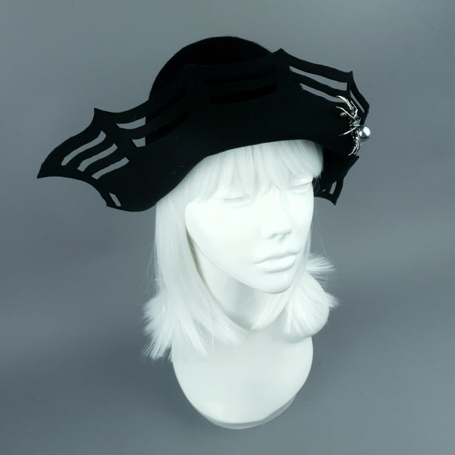 "Widow Noir" Black Spider Web Hat
