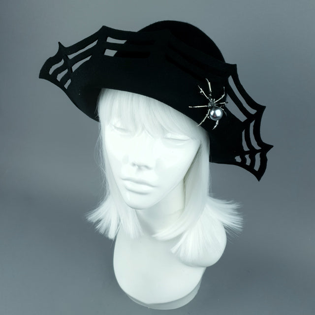 "Widow Noir" Black Spider Web Hat