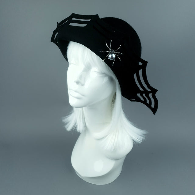 "Widow Noir" Black Spider Web Hat