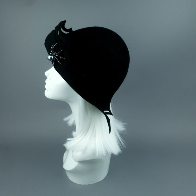 "Widow Noir" Black Spider Web Hat