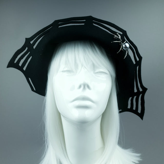 "Widow Noir" Black Spider Web Hat