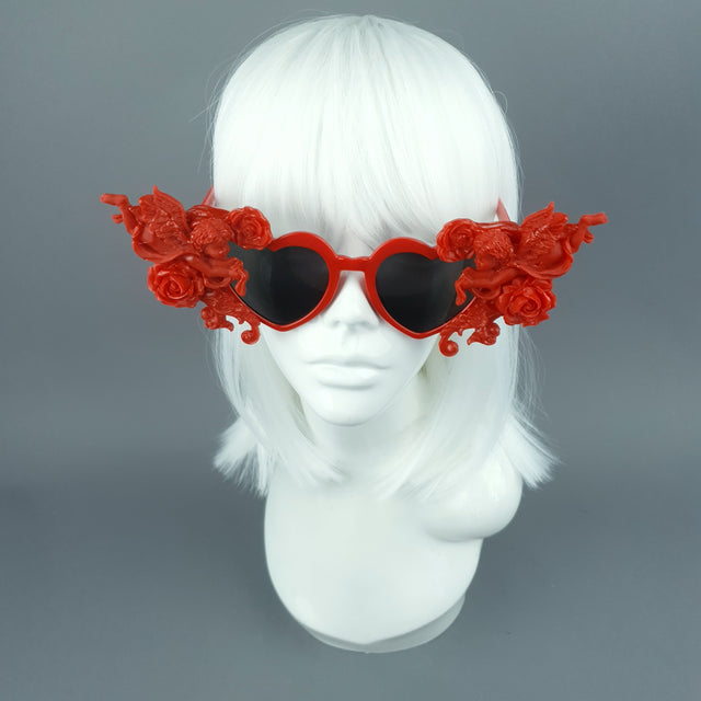 "Doux" Red Heart Shaped Cherub Sunglasses