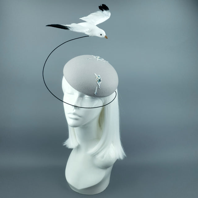 "Mierda" Kitsch Glitter Seagull Poop Fascinator Hat