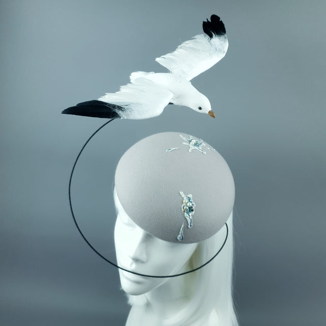 "Mierda" Kitsch Glitter Seagull Poop Fascinator Hat