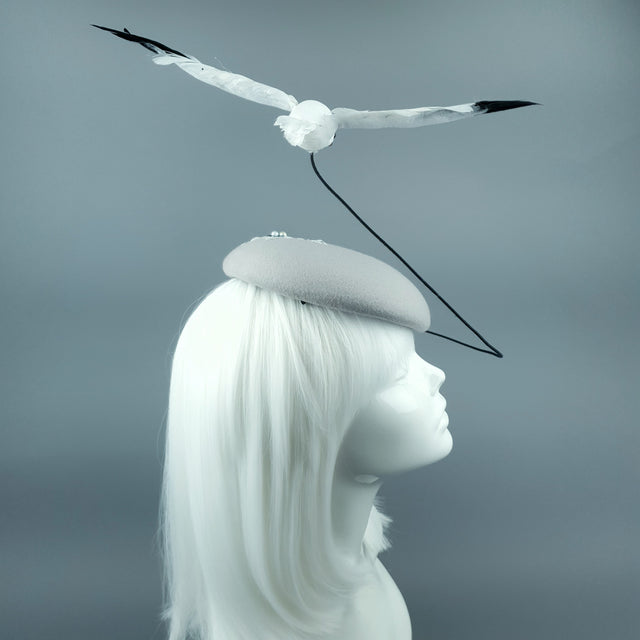 "Mierda" Kitsch Glitter Seagull Poop Fascinator Hat