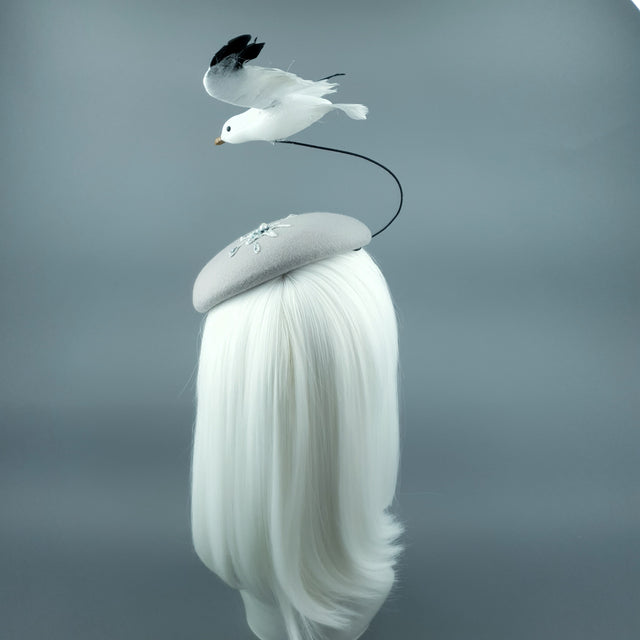 "Mierda" Kitsch Glitter Seagull Poop Fascinator Hat