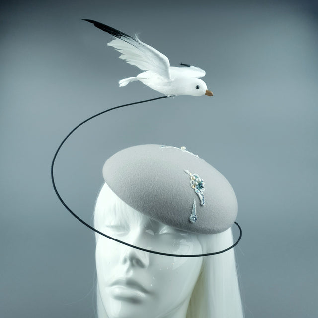 "Mierda" Kitsch Glitter Seagull Poop Fascinator Hat