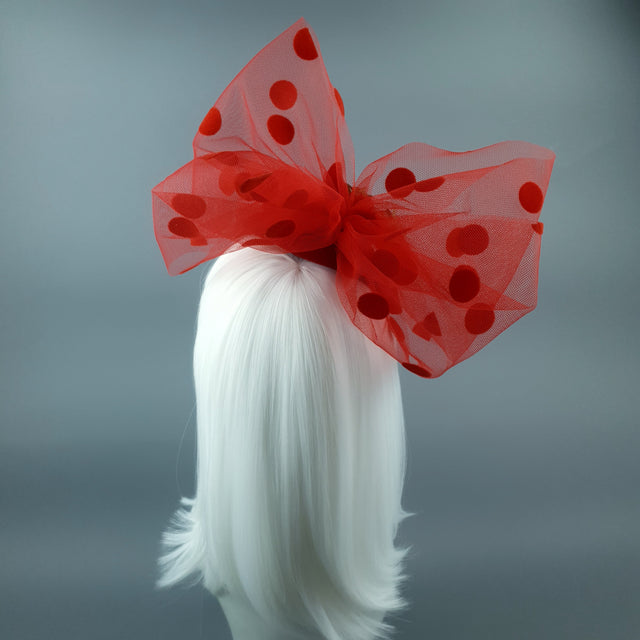 "Marrubi" Kitsch Strawberries & Cream Bow Fascinator Hat