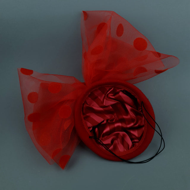 "Marrubi" Kitsch Strawberries & Cream Bow Fascinator Hat