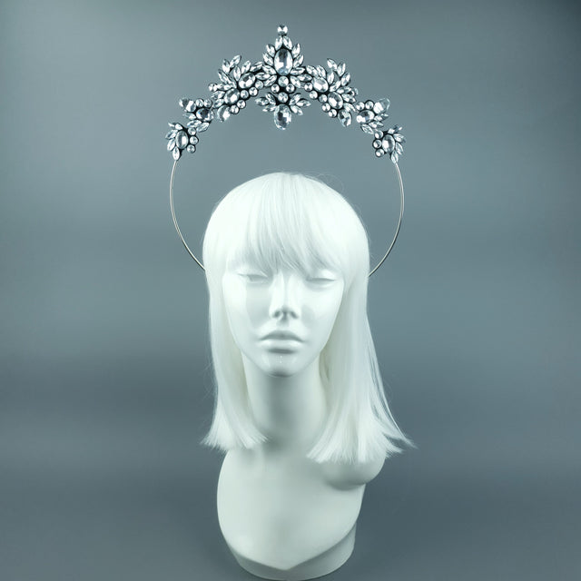 Silver/Clear Diamante Jewel Halo 74