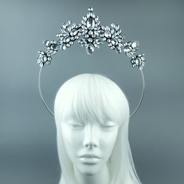 Silver/Clear Diamante Jewel Halo 74