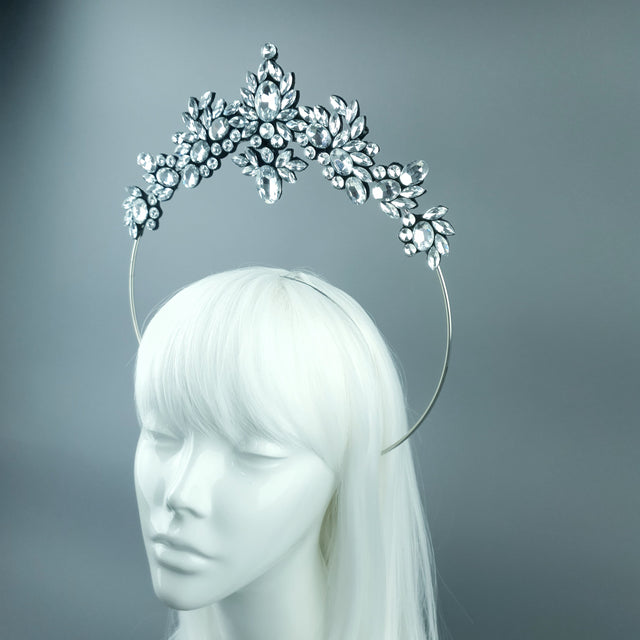 Silver/Clear Diamante Jewel Halo 74