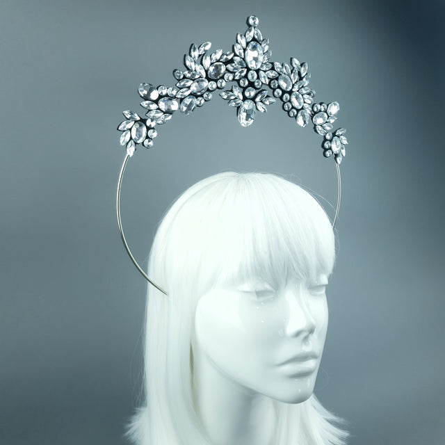 Silver/Clear Diamante Jewel Halo 74