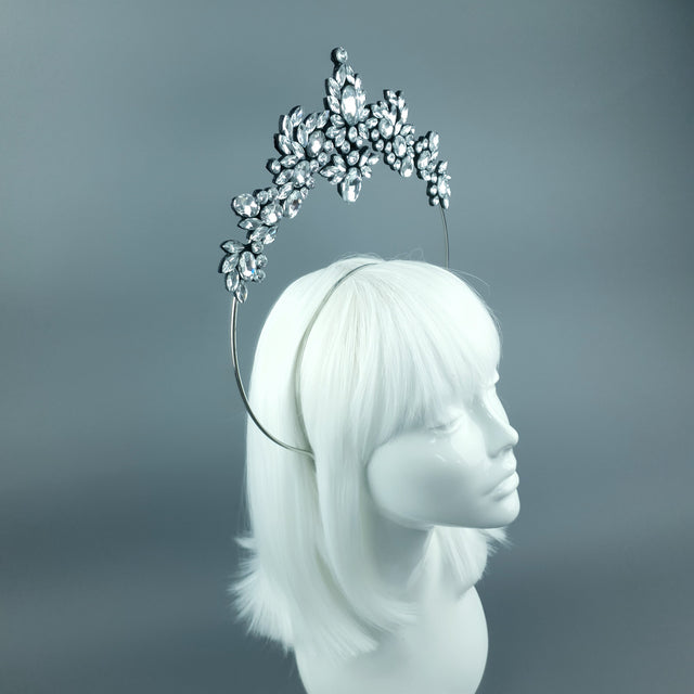 Silver/Clear Diamante Jewel Halo 74