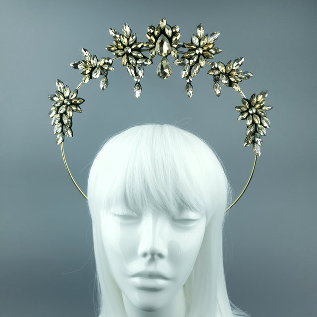 Gold Diamante Jewel Halo 82