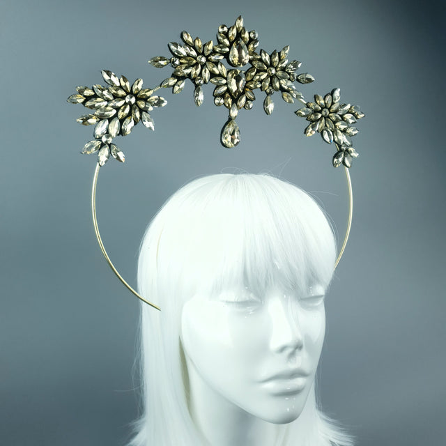 Gold Diamante Jewel Halo 84
