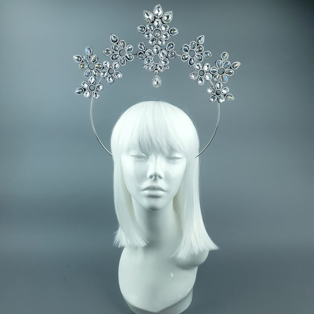 Silver/Clear Diamante Jewel Halo 85