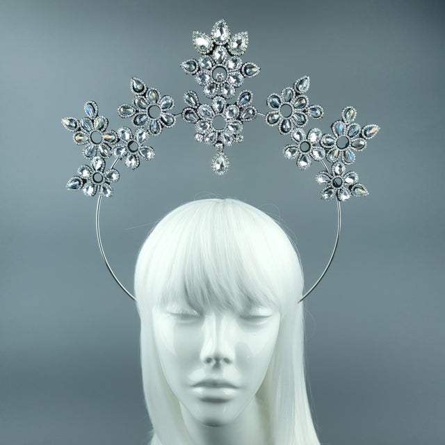 Silver/Clear Diamante Jewel Halo 85
