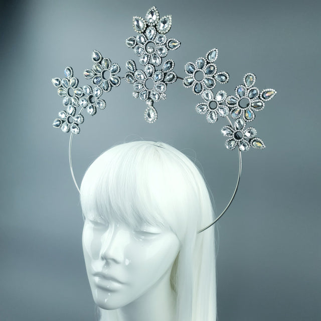 Silver/Clear Diamante Jewel Halo 85