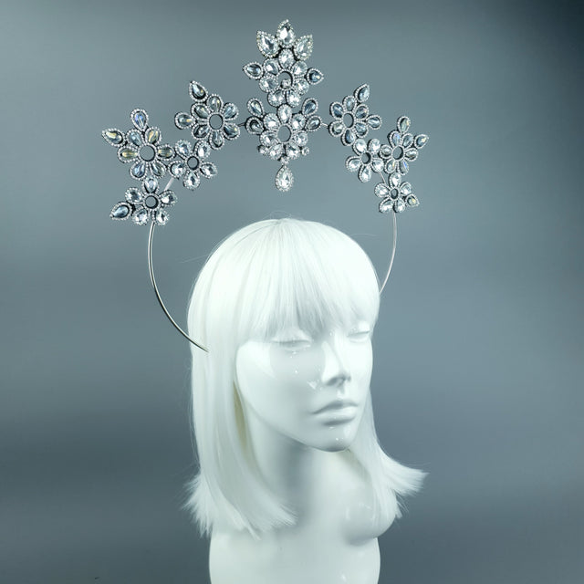 Silver/Clear Diamante Jewel Halo 85
