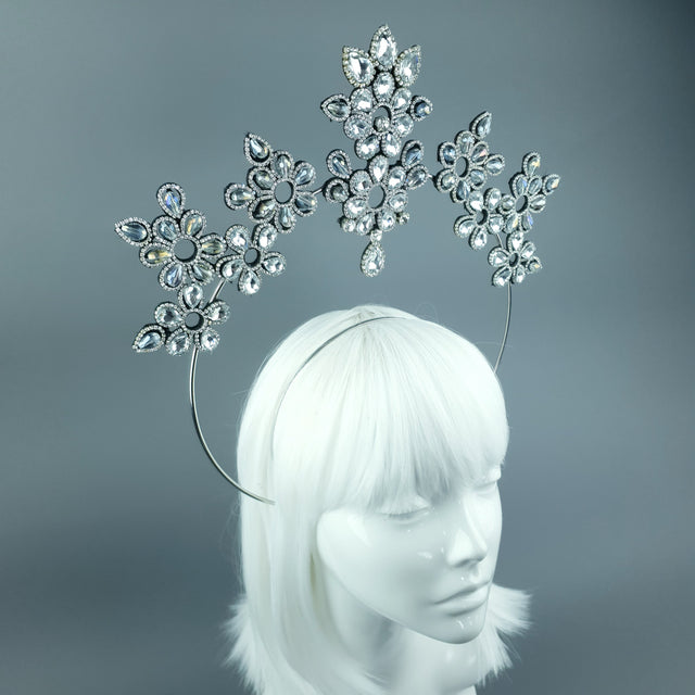 Silver/Clear Diamante Jewel Halo 85