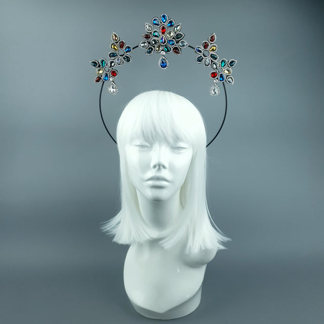 Multi Coloured Diamante Jewel Halo 86