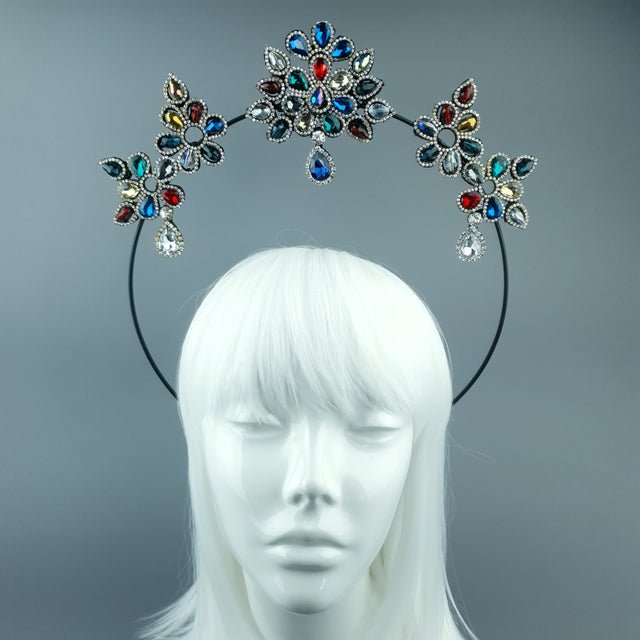 Multi Coloured Diamante Jewel Halo 86