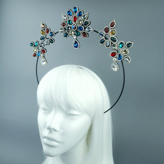 Multi Coloured Diamante Jewel Halo 86