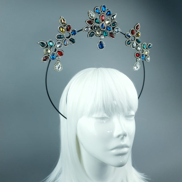 Multi Coloured Diamante Jewel Halo 86