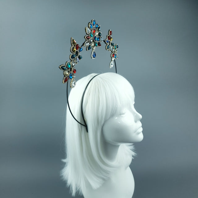 Multi Coloured Diamante Jewel Halo 86