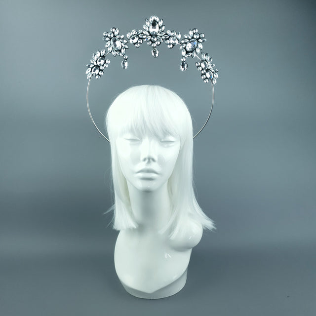 Silver/Clear Diamante Jewel Halo 91