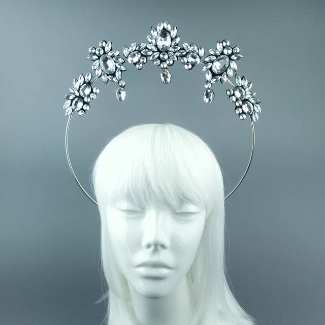 Silver/Clear Diamante Jewel Halo 91