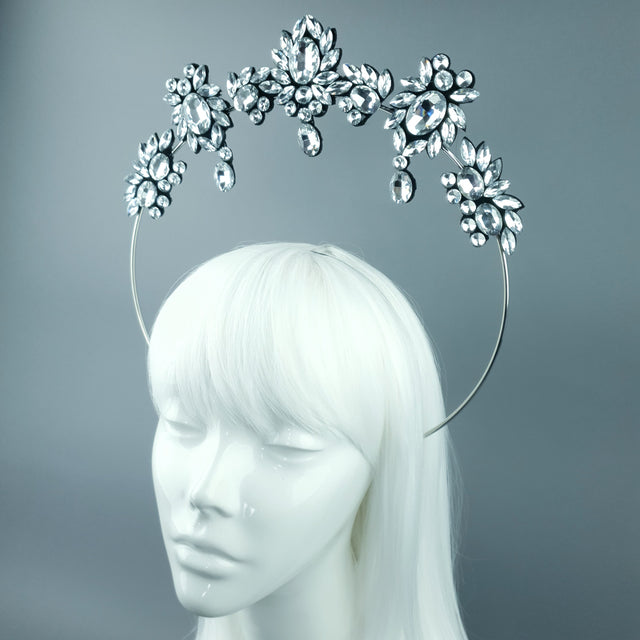 Silver/Clear Diamante Jewel Halo 91