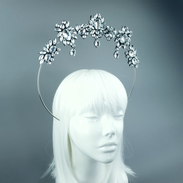 Silver/Clear Diamante Jewel Halo 91