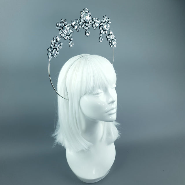 Silver/Clear Diamante Jewel Halo 91