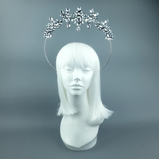 Silver/Clear Diamante Jewel Halo 93