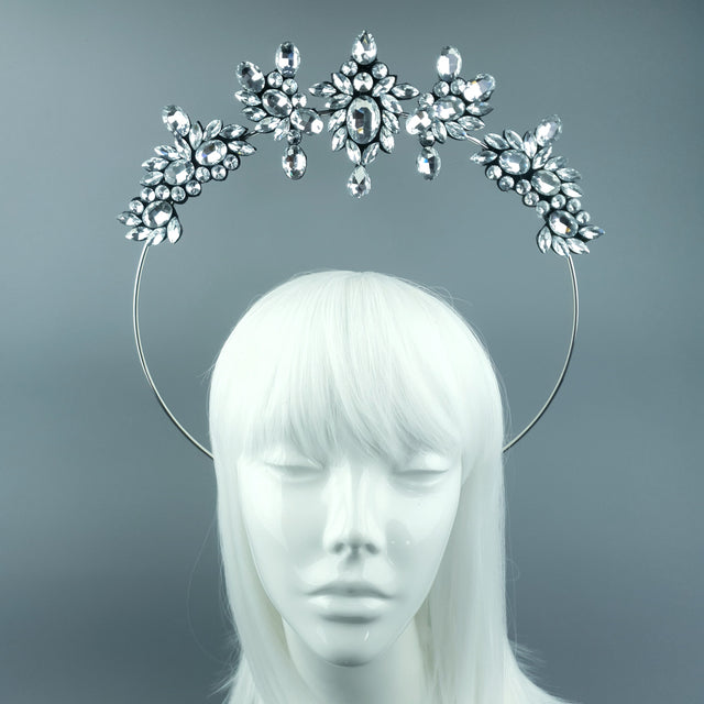 Silver/Clear Diamante Jewel Halo 93