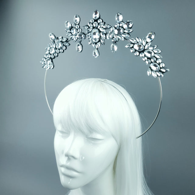 Silver/Clear Diamante Jewel Halo 93