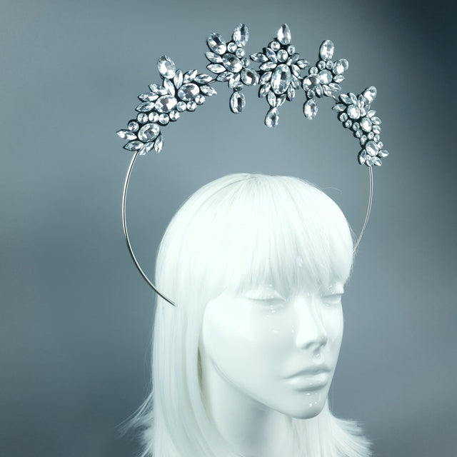 Silver/Clear Diamante Jewel Halo 93