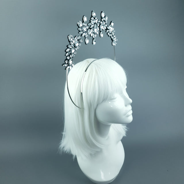 Silver/Clear Diamante Jewel Halo 93