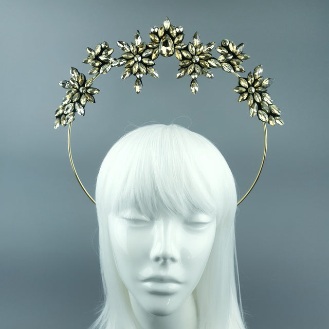 Gold Diamante Jewel Halo 95
