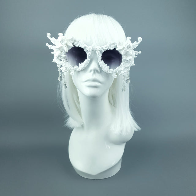 "Callisto" White Cherub & Filigree Sunglasses