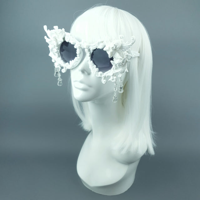 "Callisto" White Cherub & Filigree Sunglasses