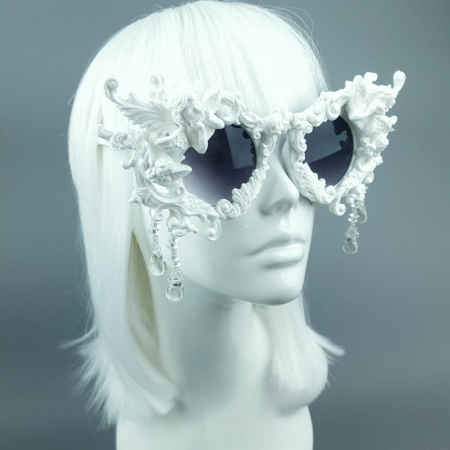 "Callisto" White Cherub & Filigree Sunglasses