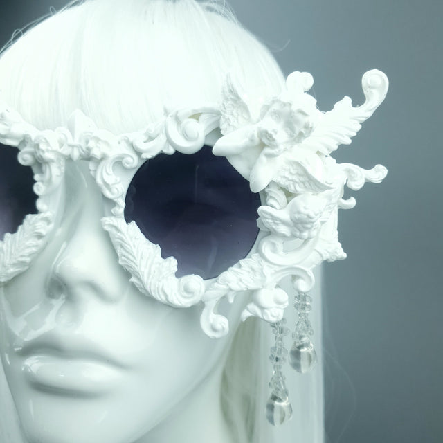 "Callisto" White Cherub & Filigree Sunglasses