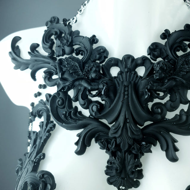 "Nyx" Black Filigree & Beading Body Jewellery with Nipple Pasties