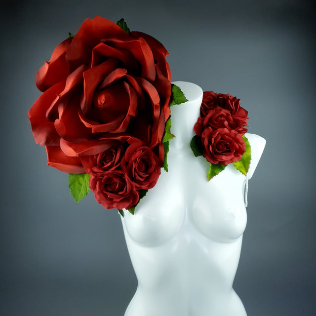 "Flor" Red Rose Collar Shoulder Neckpiece