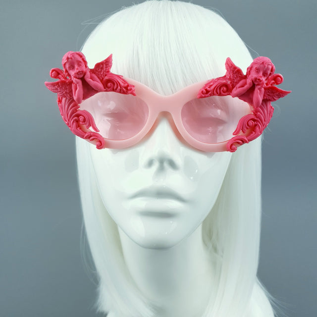 "Adora" Pink Cherub & Filigree Sunglasses