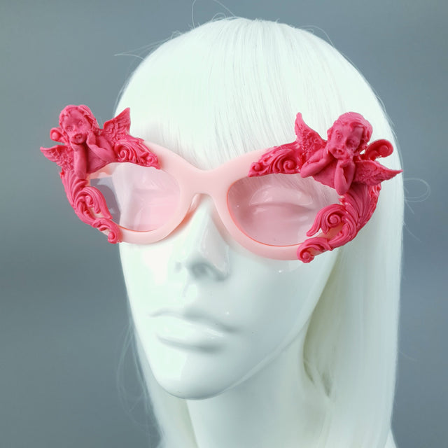 "Adora" Pink Cherub & Filigree Sunglasses