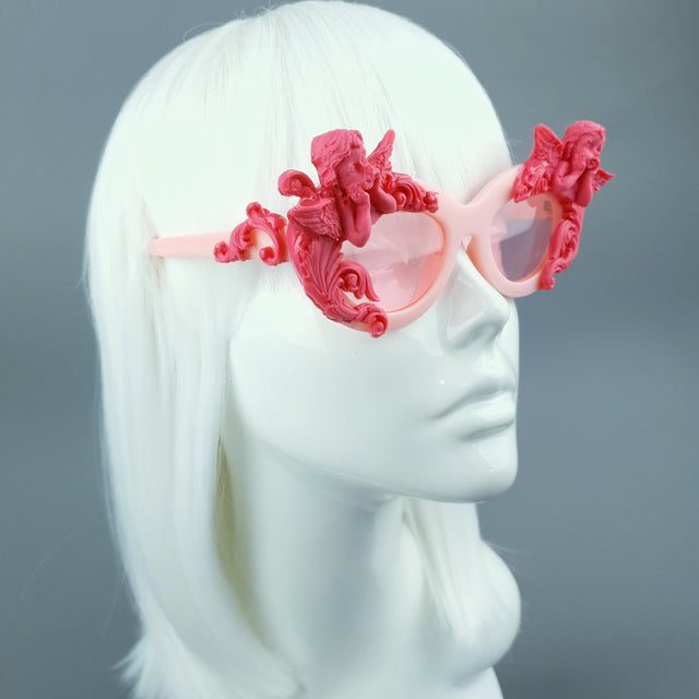 "Adora" Pink Cherub & Filigree Sunglasses